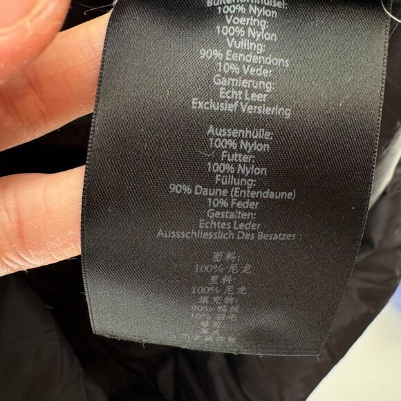 Mackage Women’s Down Coat Black Asymmetrical Zip Puffer Jacket Size L Goose Down - Picture 8 of 8